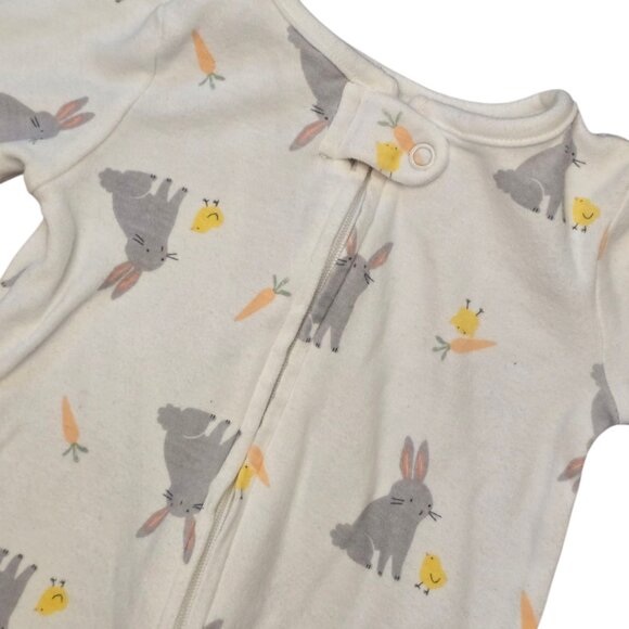 Footed CARTER'S Bunny Zip Front Sleep N' Play Sz 9m - Picture 2 of 5